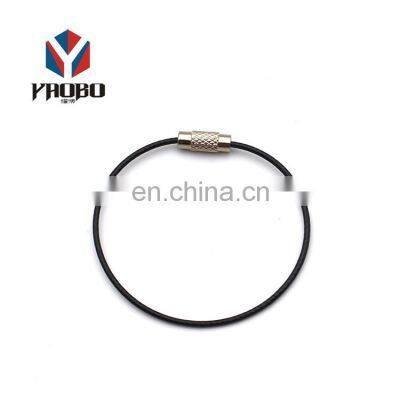 New Arrival Stainless Cable Ring Steel Rope Wire Key Chain With Screw