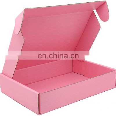 Ready Stock Pink Shipping Box Shoes Clothing Kraft Packaging Corrugated Paper Cardboard Postal Mailer Subscription Shipping