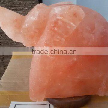 Animal Himalayan salt lamp elephent shaped.