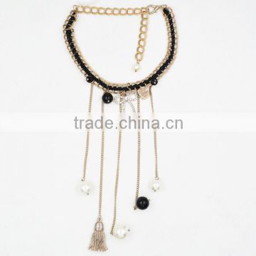 New Items Imitation Jewellery Fancy Pearl Choker Pendant Long Chain Necklace