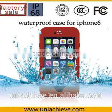 Case for iPhone 6/6 plus Waterproof mobile phone case with adjustable phone holder red