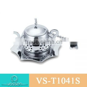 Silver plating tea pot shaped B tea infuser