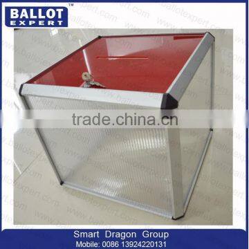 custom ballot box/clear locking acrylic display case