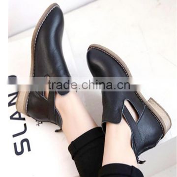 Autumn low kitten heel ankle boots Casual boots for ladies 2017