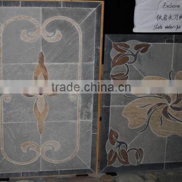 Xiamen stone fair slate water jet cut medallion tiles