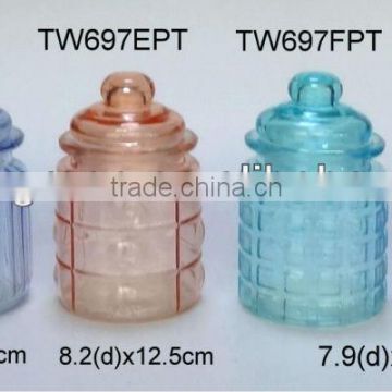 TW697PT color painted glass jar for candy