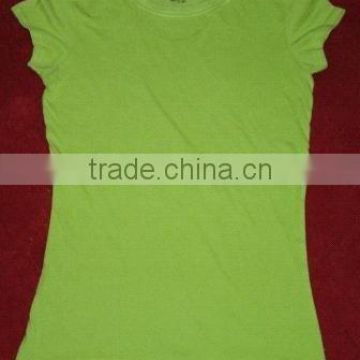 Green Cotton Plain Sleeveless T-Shirts