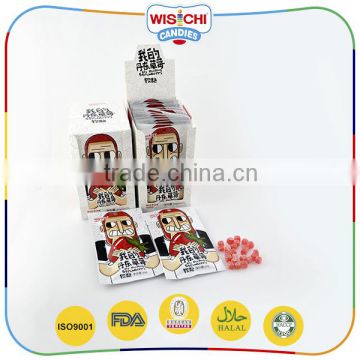 Top quality red color strawberry flavored sour sweet candy
