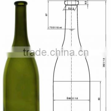 750ml wine glass bottle