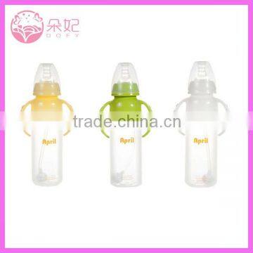 2015 Free sample silicone baby milk bottle with cap