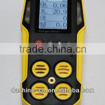 CE Certified 4 in 1 Gas Detector for CH4, CO, O2, H2S