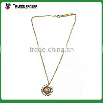 Charming metal sunflower pendant chain necklace