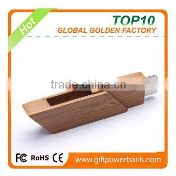 Rectangle shape swivel wooden usb flash disk with high speed