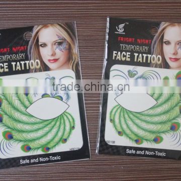 2016 best seller eco-friendly high quality customized face tattoo sticker