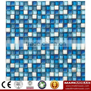 IMARK Painting Glass Mosaic Tiles and Marble Mosaic Tiles for Wall Back Splash Code IXGM8-021