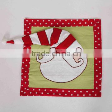Santa Claus Embroidery Cotton Decorative Cushion Cover