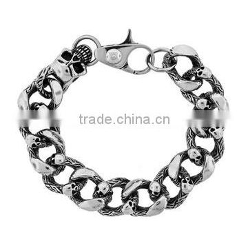 Stainless Steel hot selling polished skull bracelet