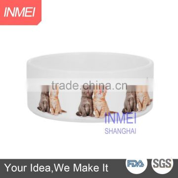 Ceramic blank unique cat food bowl