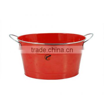 Country Home Big Red Galvanized Metal Tub