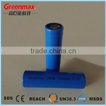 Shenzhen 3.7v rechargeable 18650 lithium battery for e cigarette