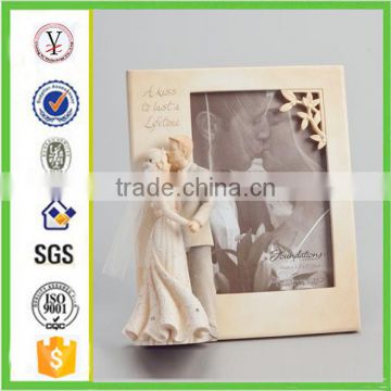 chinese factory custom handmade carved marriage gift of resin photo frame