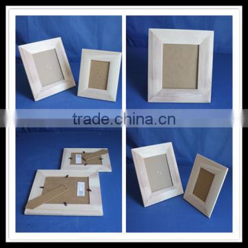 2015 Family customized high quality Plain square 3R paulownia wood photo frame for kids
