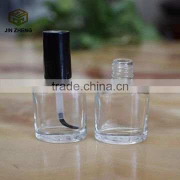 Oval shape 10ml Empty Glass Nail Polish Bottles Blushers with Silver Black Cap