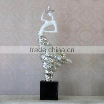 Modern Style White Resin Naked Dancing Lady Sculpture