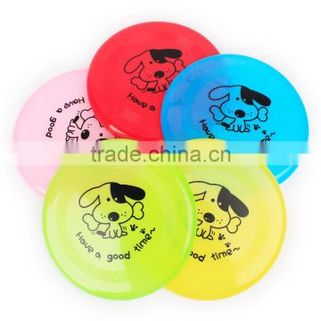 The bending deformation of plastic cartoon dog printing plastic pet dog Frisbee 20cm