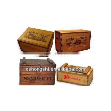 antiqued/rustic wooden ammo gift boxes, wooden crate, wooden wine box,packing box,gift box