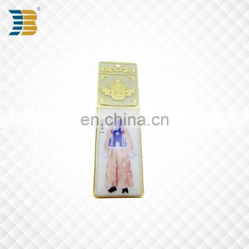 Chinese ethnic clothing custom metal bookmark print with epoxy