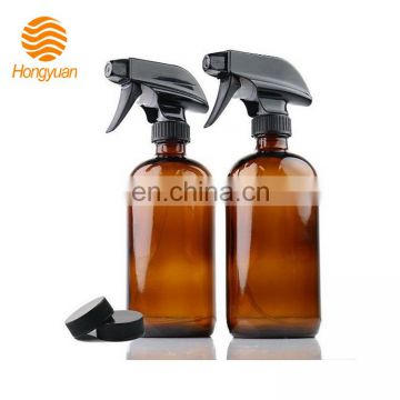 HY 250ml 8oz 500ml 16oz abrown amber trigger sprayer glass shampoo bottle
