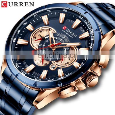 Curren 8363 Design Your Name Quartz Watch 30M Waterproof Luxury Watches Men with Custom Logo