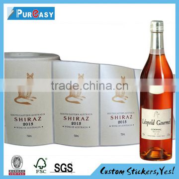 High quality printed beautiful wine bottle label stickers