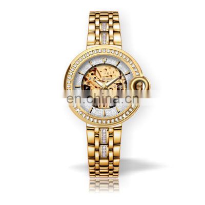 Chinese Supplier OEM High Quality Skeleton Automatic Watches Stainless Steel Ladies Watches Brands Luxury