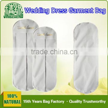 White Non Woven Material Wedding Dress Garment Bag Cover / Cloth Storage Garment Bag Cover