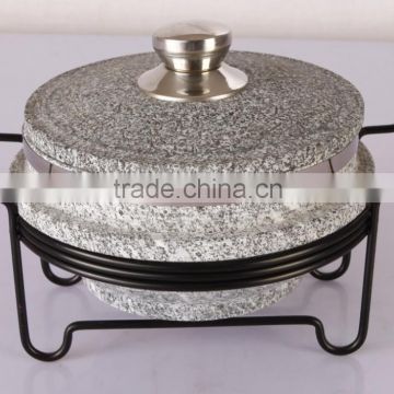 Large cooking pot with wood frame soup cooking pot granite cooking pots