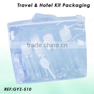 plastic travel bottle with bag