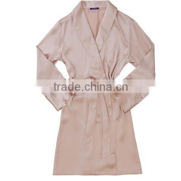 Wholesale Cheap Oem China Factory Long Sleeve Women Elengant 100% Pure Silk Sleep Robe
