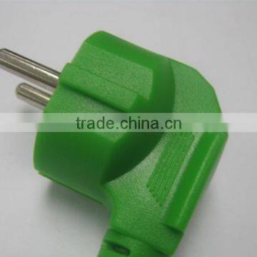 European standard 16A 250V angled type green OVE plug