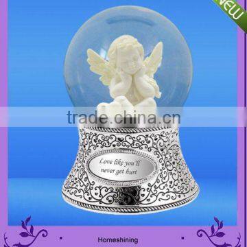 hight quality led light christmas angel Water Snow globe, resin angel snowglobe