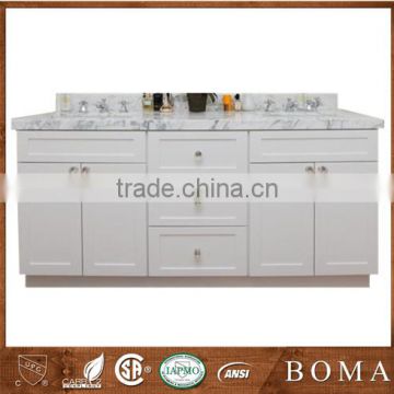 2016 White and Grey design 73 inch American stly Double Sinks Modern Bathroom Vanity