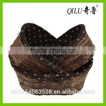 Straw basket, made of maize and polyester lining, environment-friendly