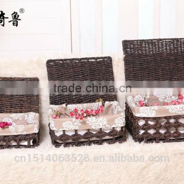 China high quality food gift basket/straw basket witn liner/wicker basket