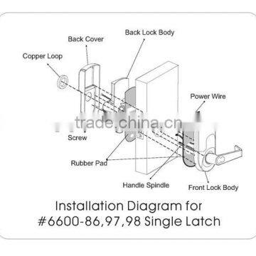 Elegant design handle fingerprint door lock with single latch