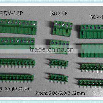 Plug-in Terminal Block XS2ESDV 300V 15A 5.0/5.08/7.62/3.81/3.5mm Pitch with UL, CE, ISO, SGS,CQC Approved