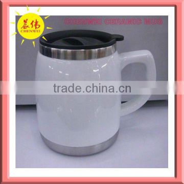 ceramic coffee Mugs with stainless steel inner