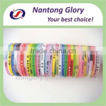 Wholesale colorful thin silicone bracelet