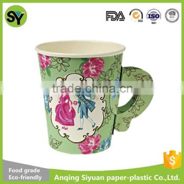 7oz Disposable Single Wall Coffee Paper Cups With Handle