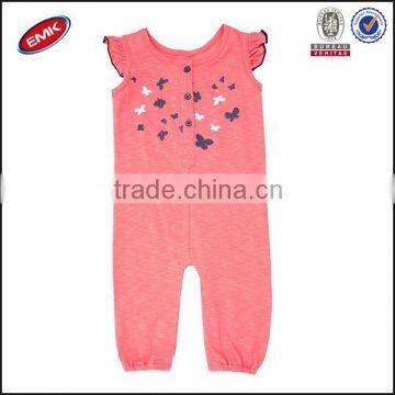 wholesale baby girls short sleeve adult baby romper with button and printed on the chest from china suppliers